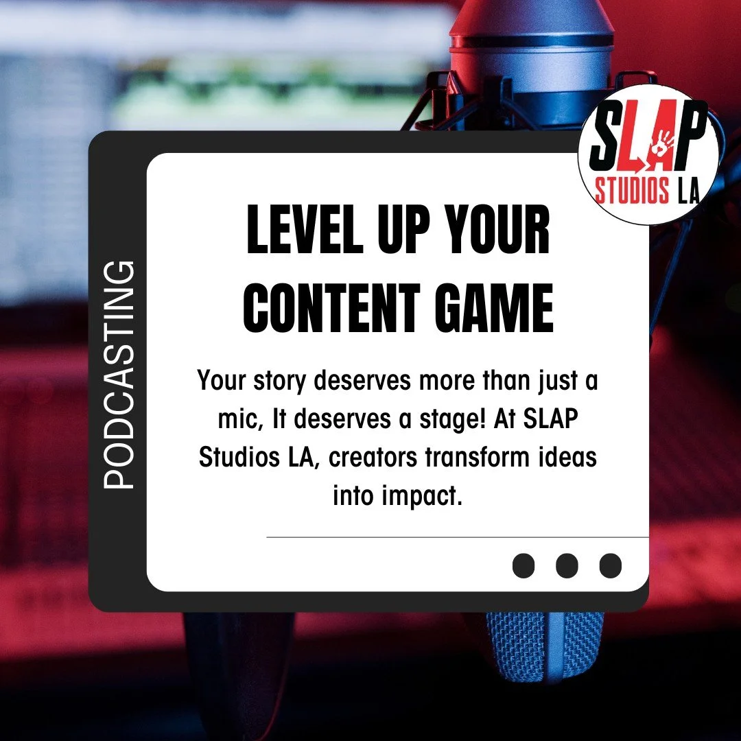 Your content deserves more than just a place to record, it deserves a team that can help you thrive.

At SLAP Studios LA, we help creators turn ideas into impact with:
 ✅ Studio-grade environment 
 ✅ Cinematic visuals
 ✅ A supportive community of inn