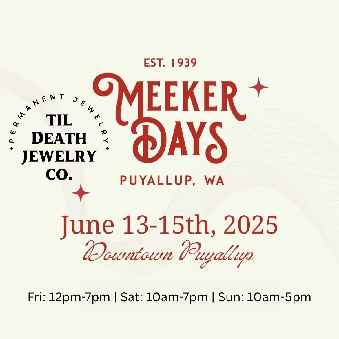 🎈Find us this weekend @puyallupmeekerdays We will be there all weekend! TBD location- will update! We hope you come out! Right downtown Puyallup, Meeker Days takes over most of downtown! Come shop small!