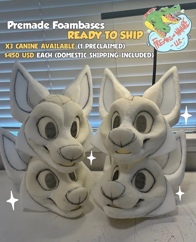 Canine Foambases now available! #FursuitFriday
✂️ Handcarved, All made with the same pattern
🌟 Ready to ship next-day
📥 FCFS, DM to claim! 
.
.
#furry #fursuit #fursuitmaker #furryfandom #fursuit4sale