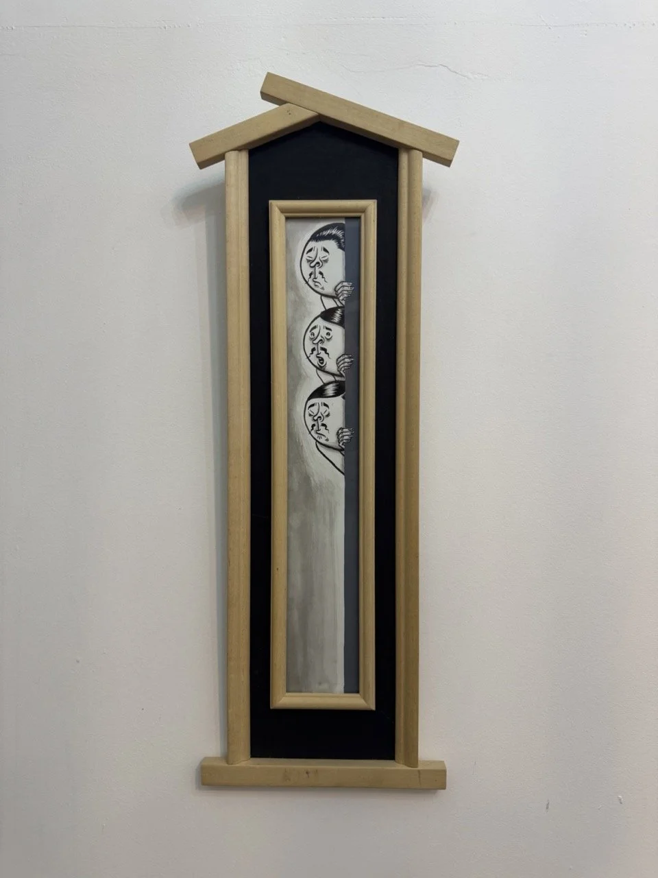 53 x 18.5 cm Number 3 by ESOW [ Акриловая краска и чернила на бумаге , в раме ] 2021 - 200'000 ₽