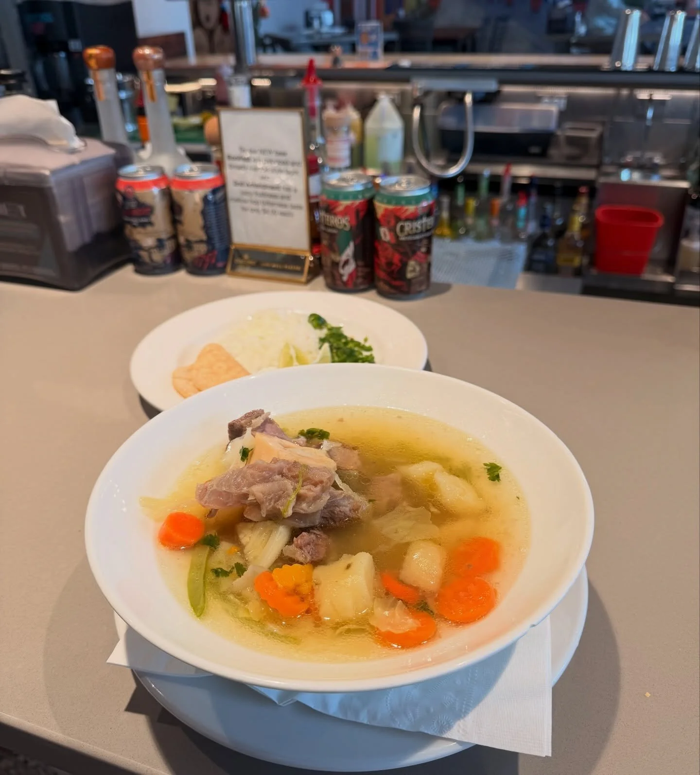 Warm up with our fresh and authentic caldo de res. Fresh ingredients, balanced nutrients, real flavor. Perfect meal for this cold weather!