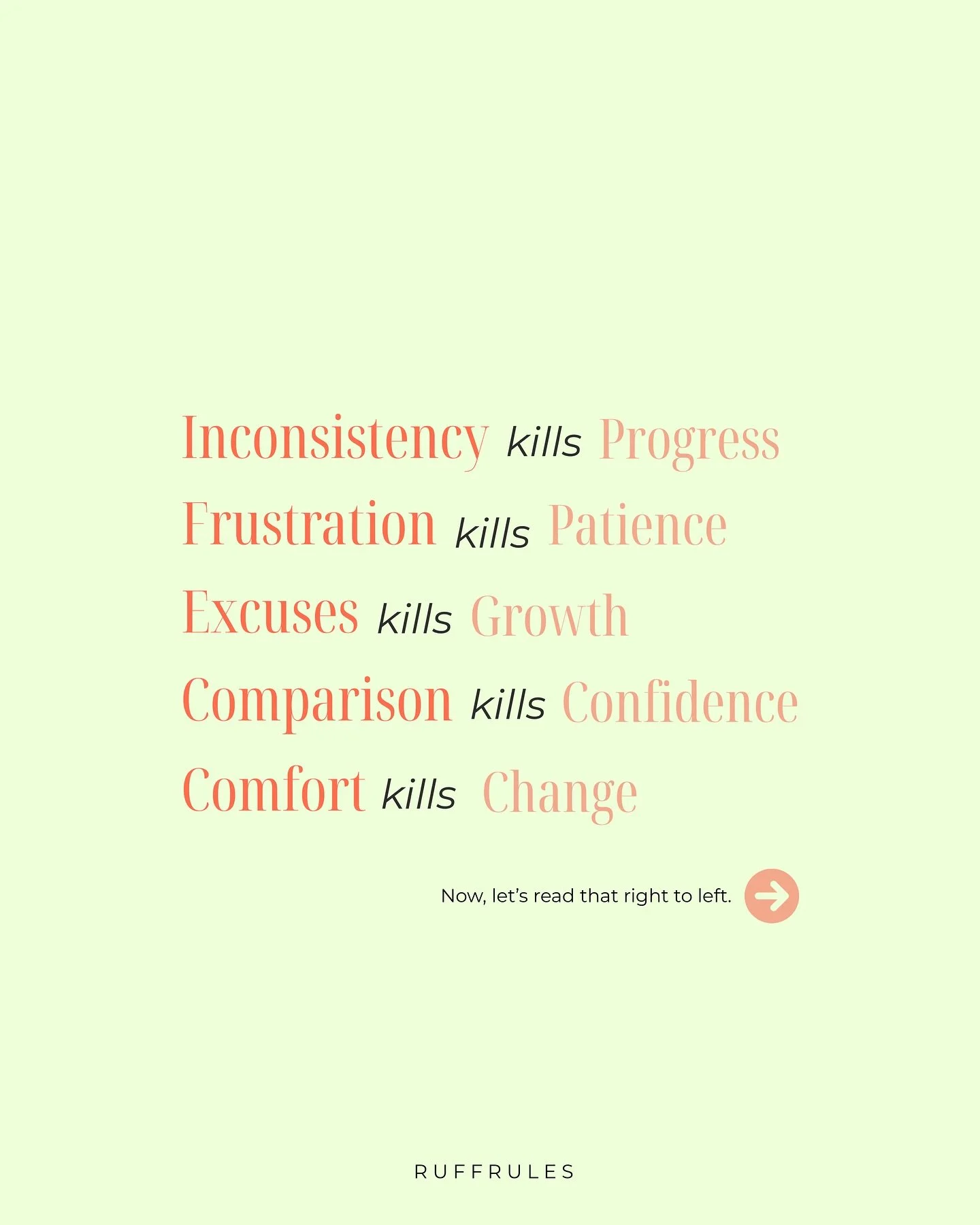 Progress builds with consistency.
Patience grows every time you push through frustration. Growth comes when you stop making excuses. Confidence comes when you stop comparing. Change happens when you get uncomfortable.

When you change the way you loo