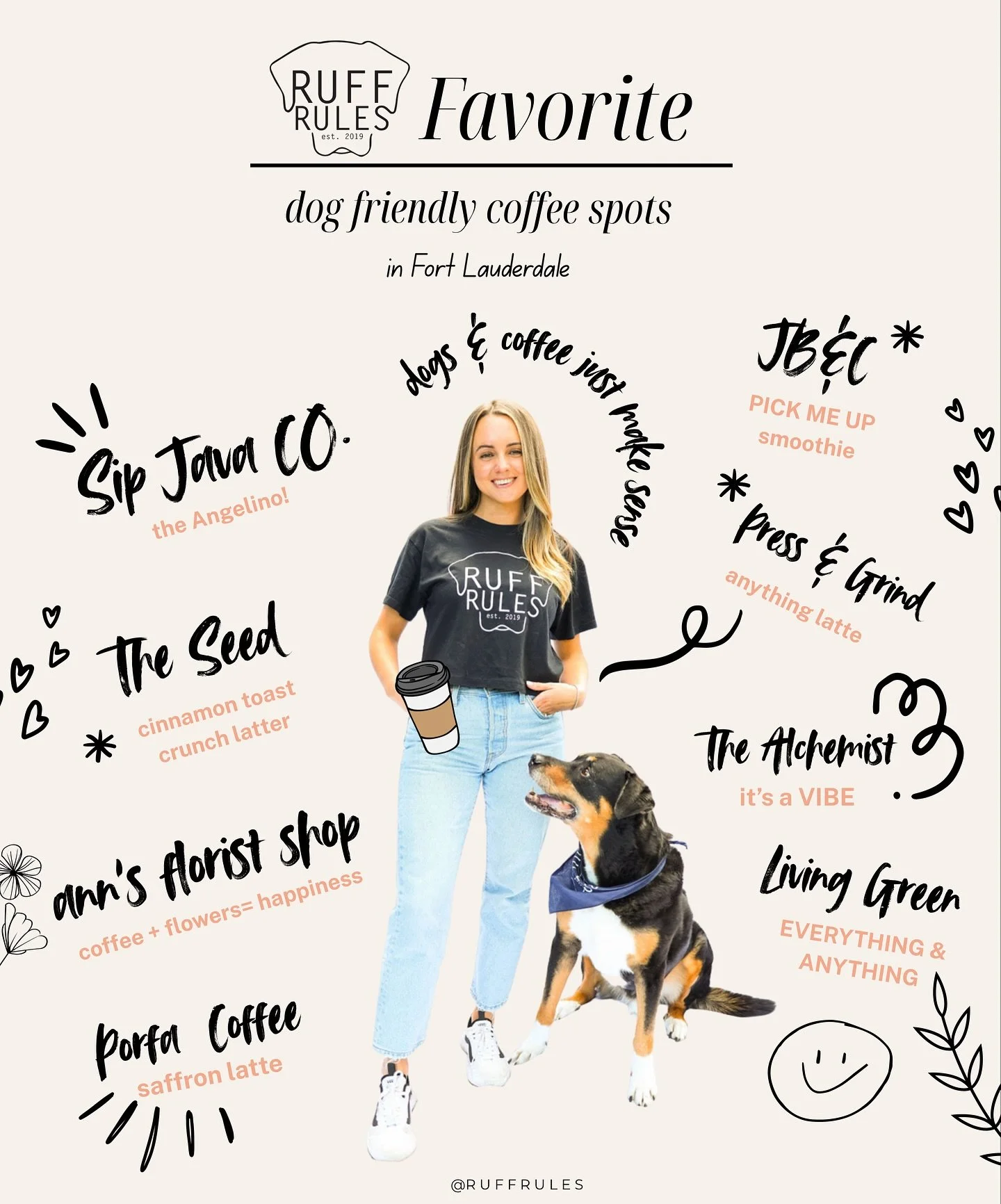 Here’s a few of our favorite local dog-friendly spots where we grab a coffee and get some real-life training in. Because nothing beats sipping a latte while your dog practices neutrality right by your side.
.
.
.
#ruffrules #fortlauderdaledogtr