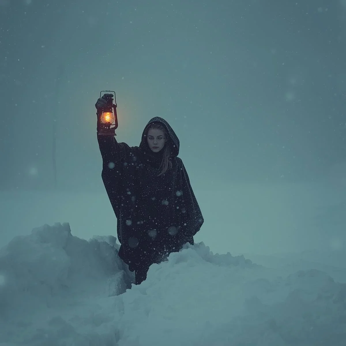 A+cloaked+teenager+trudging+through+knee-deep+snow,+their+lantern+casting+a+faint+golden+glow+that+barely+cuts+the+swirling+white+storm._Colours_+icy+white,+muted+grey,+warm+amber._Lighting_+strong+contrast+betwee.webp