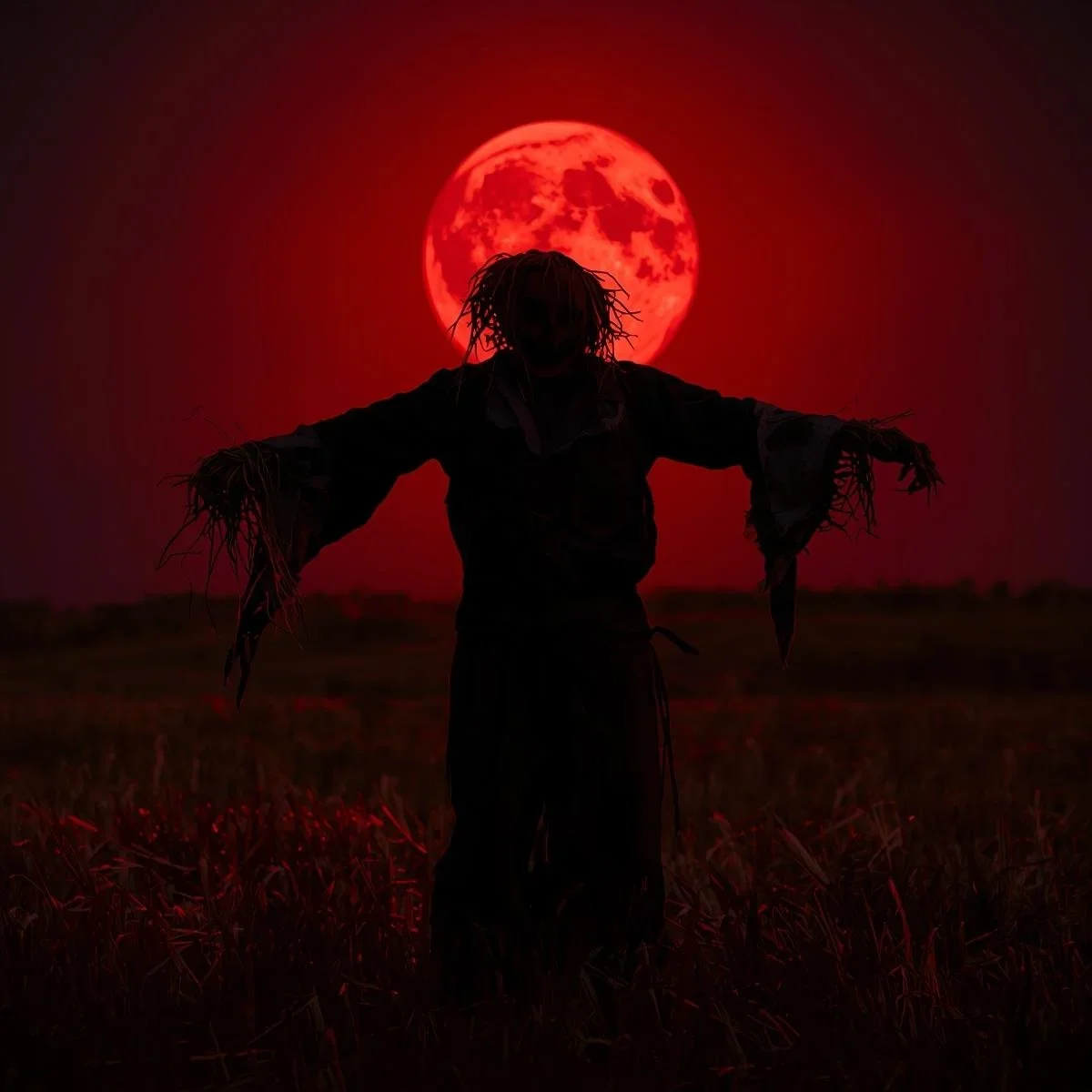 A+scarecrow+standing+alone+in+a+moonlit+field,+its+silhouette+stark+against+a+blood-red+harvest+moon,+straw+hands+reaching+outward,+tattered+clothes+fluttering+in+the+wind..webp