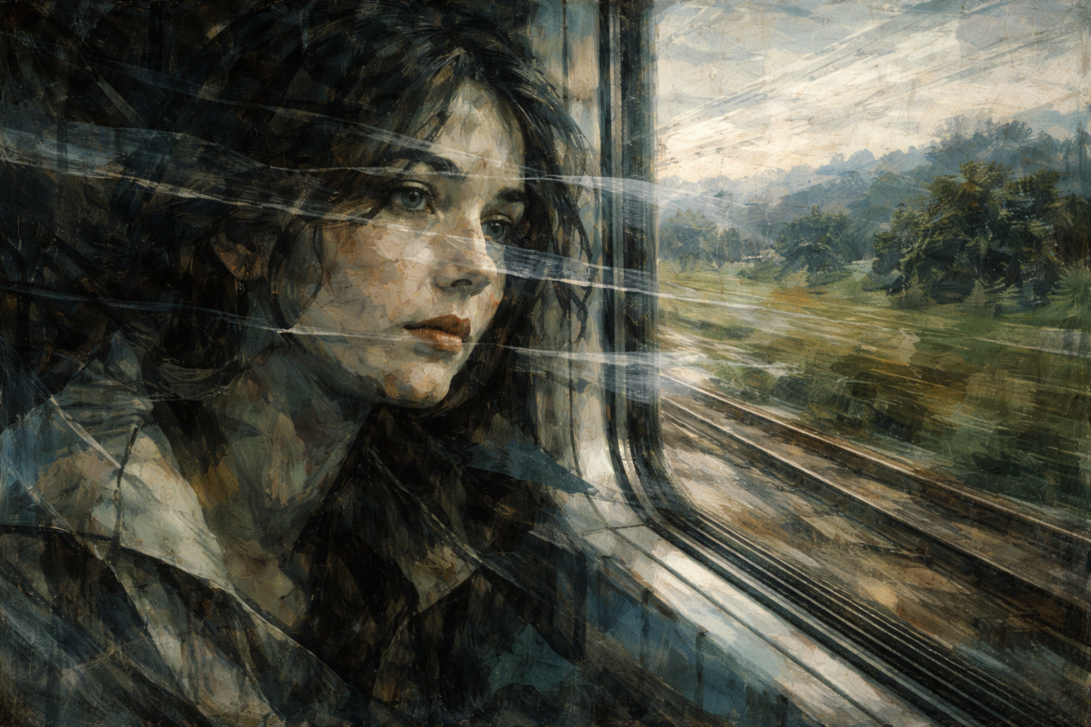 Portrait with Vanishing Landscape