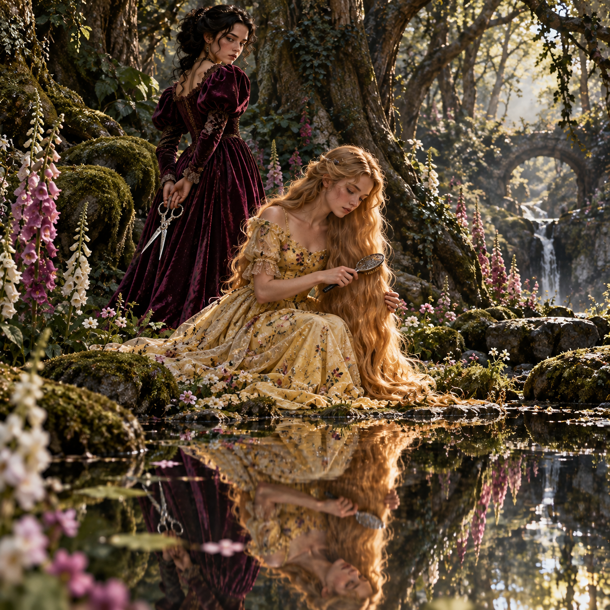 Enchanted Sisters by the Reflective Pond.png
