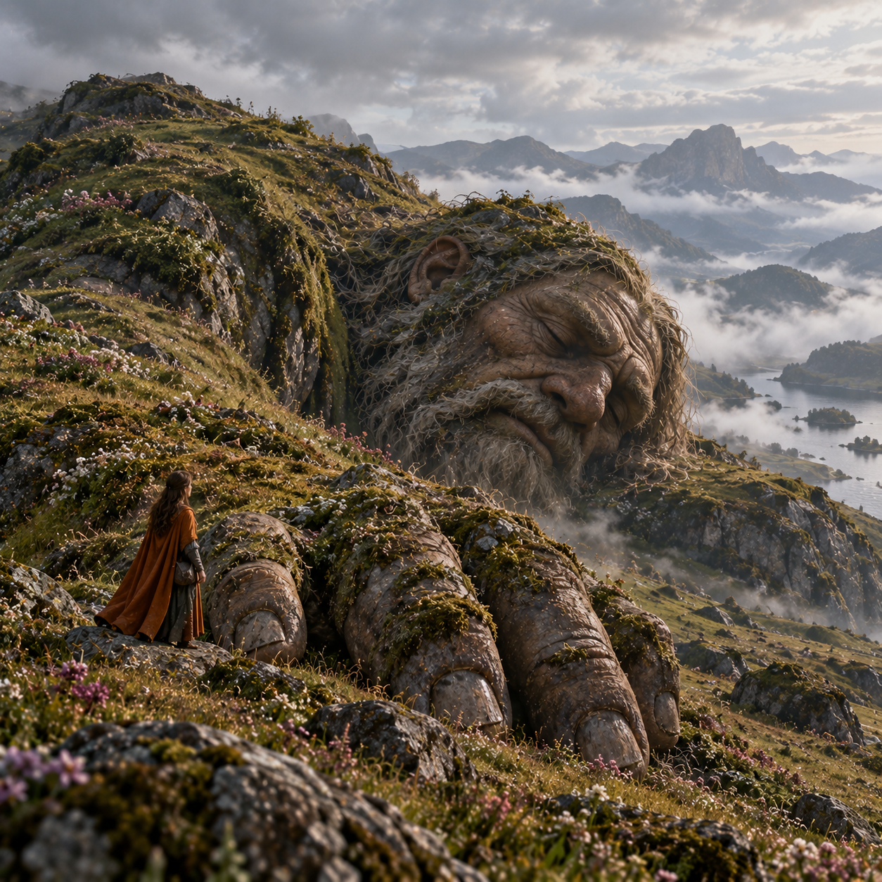 Sleeping Giant in a Misty Highland Valley.png