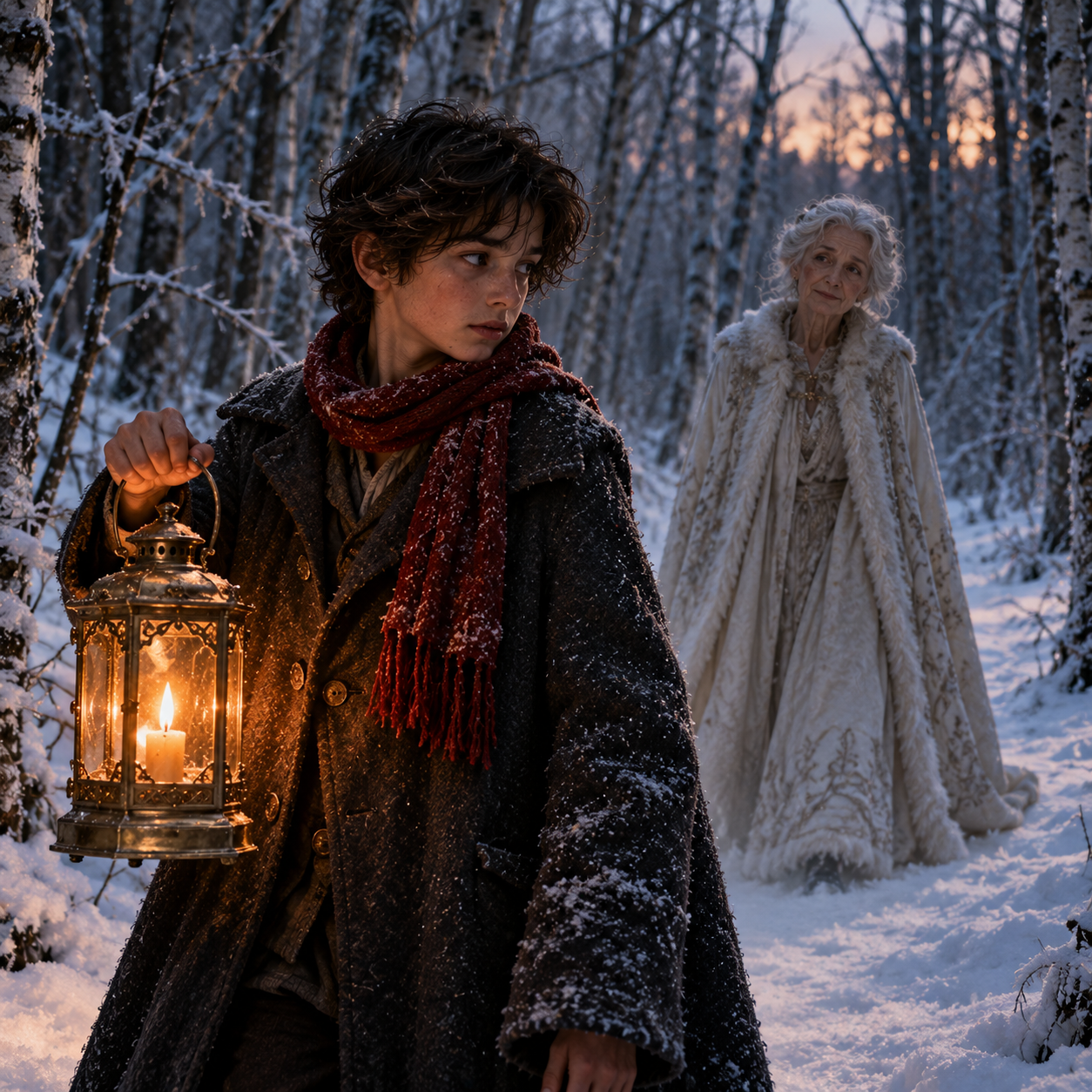 Lantern Glow in the Snowy Birchwood.png