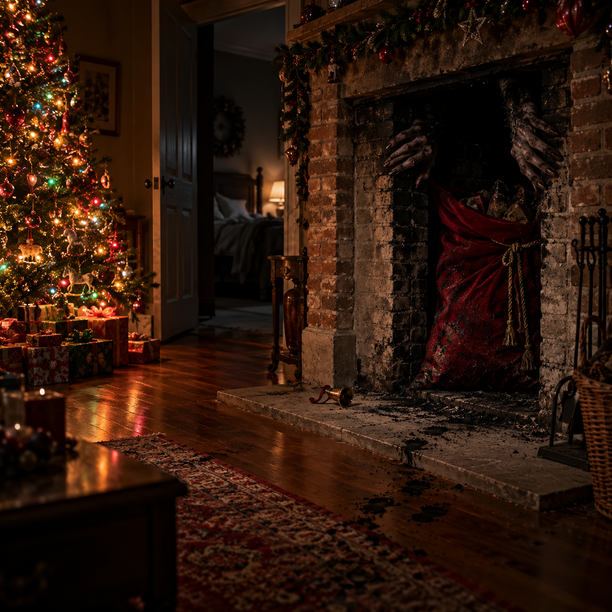 Soot-Covered Hands by the Christmas Fireplace.png