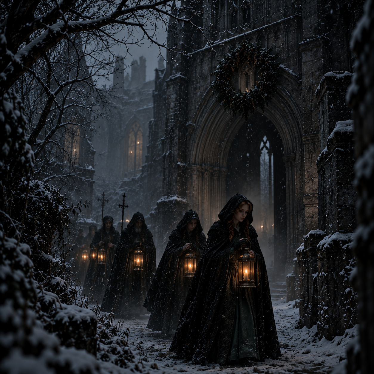 Lantern Procession Through the Snowy Monastery.png