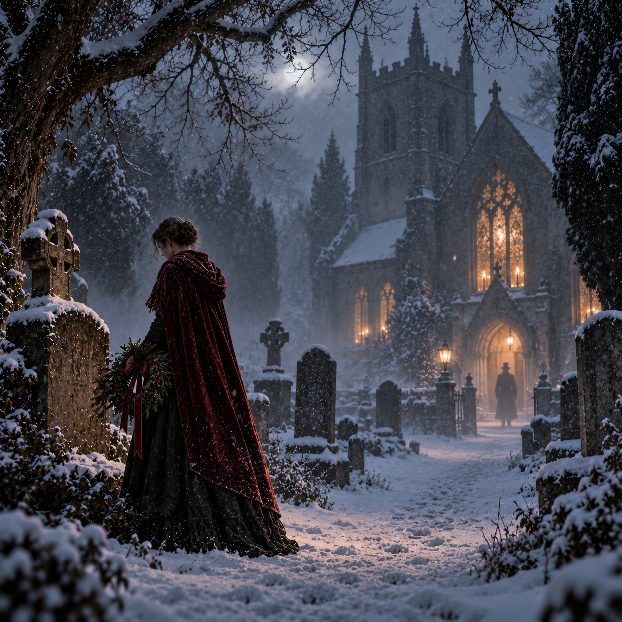 Moonlit Gothic Churchyard in Winter.png