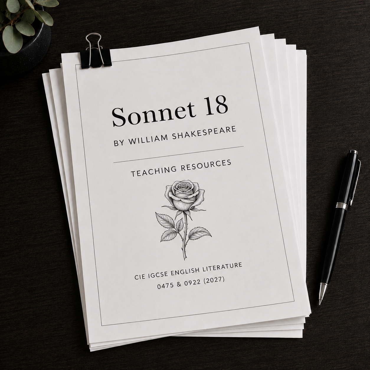 Sonnet 18 by William Shakespeare Teaching Resources