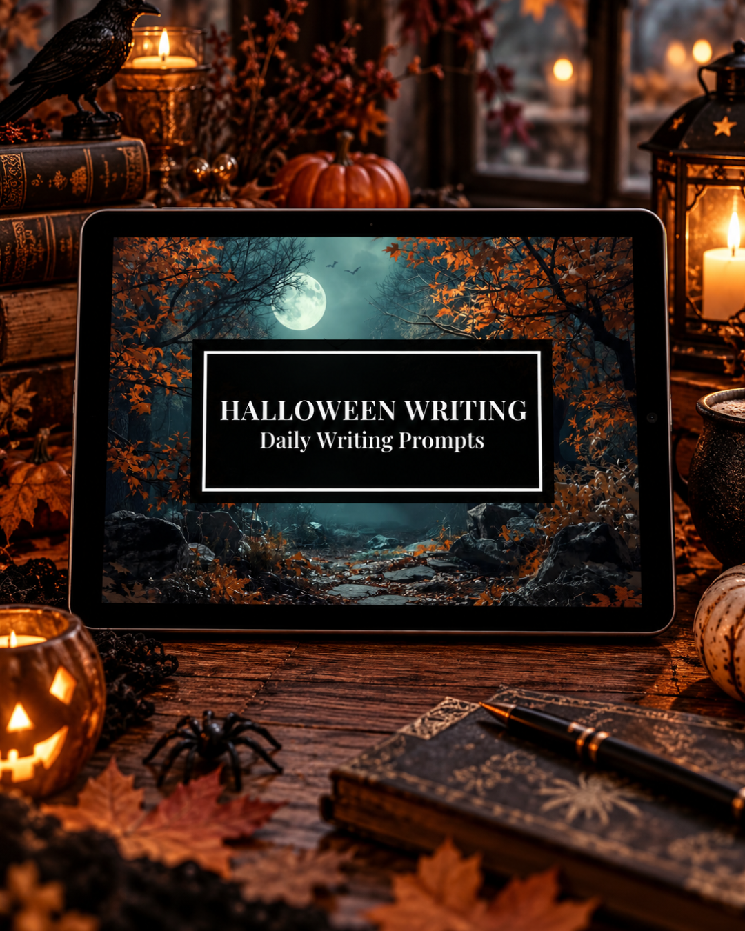 Halloween Daily Writing Prompts | 5 Illustrated Creative Writing Activities