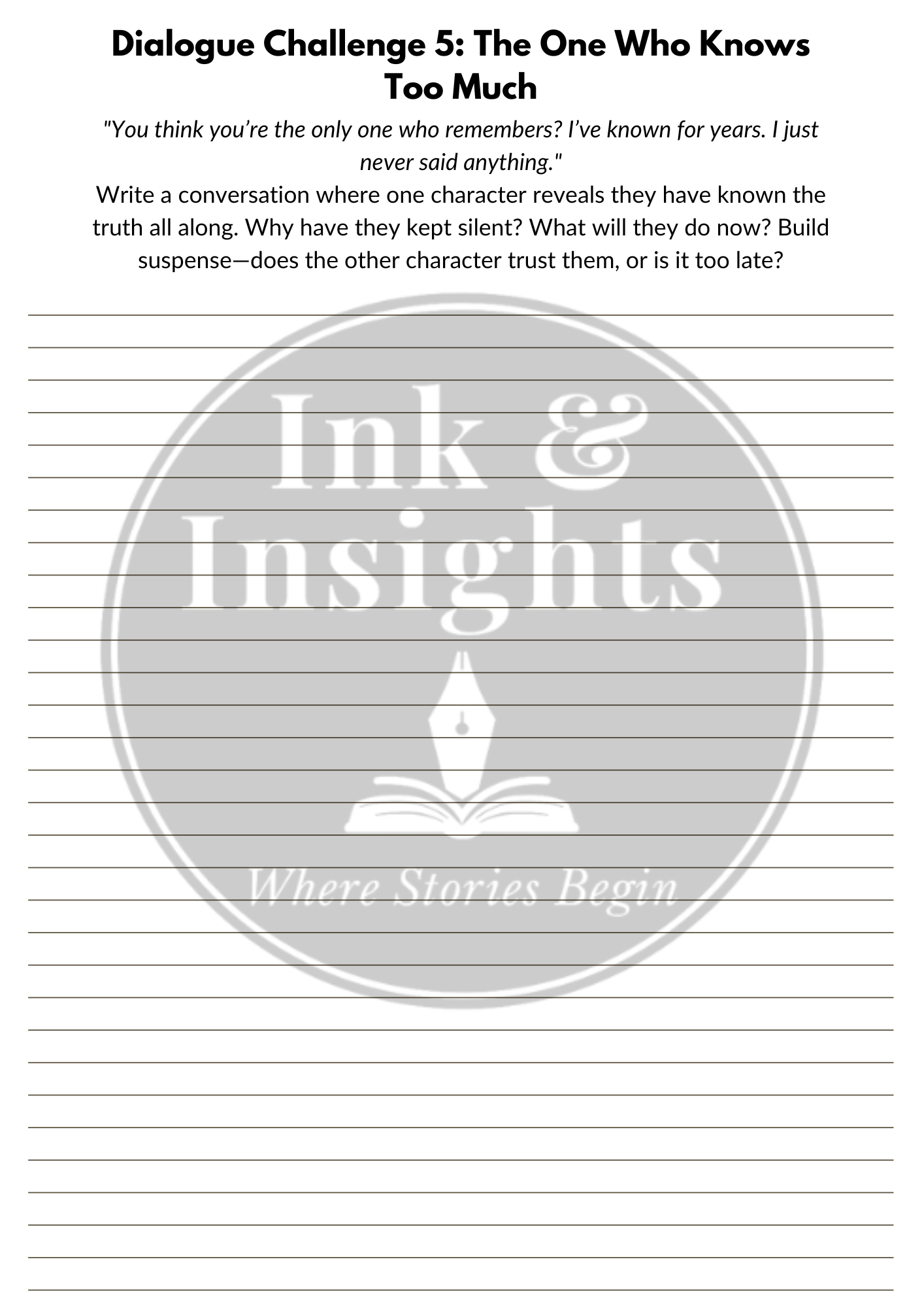 Dystopian Creative Writing Booklet — Ink & Insights