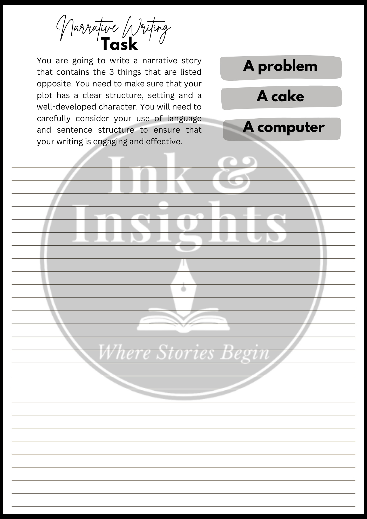 What 3 Thing? Creative Writing Prompts — Ink & Insights