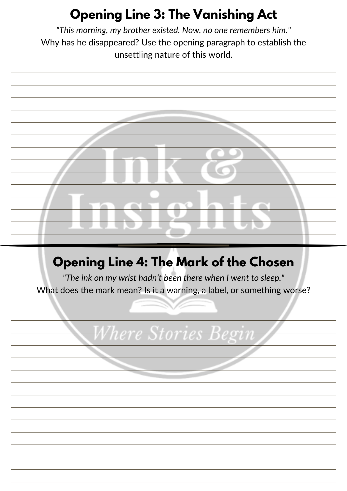 Dystopian Creative Writing Booklet — Ink & Insights