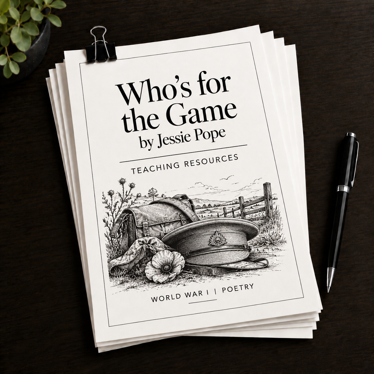 Who’s for the Game? Teaching Resources Bundle | Jessie Pope Poetry