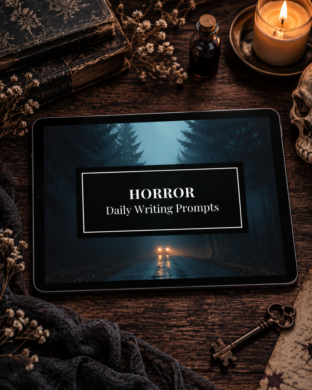 Horror Daily Writing Prompts | 30 Illustrated Creative Writing Activities