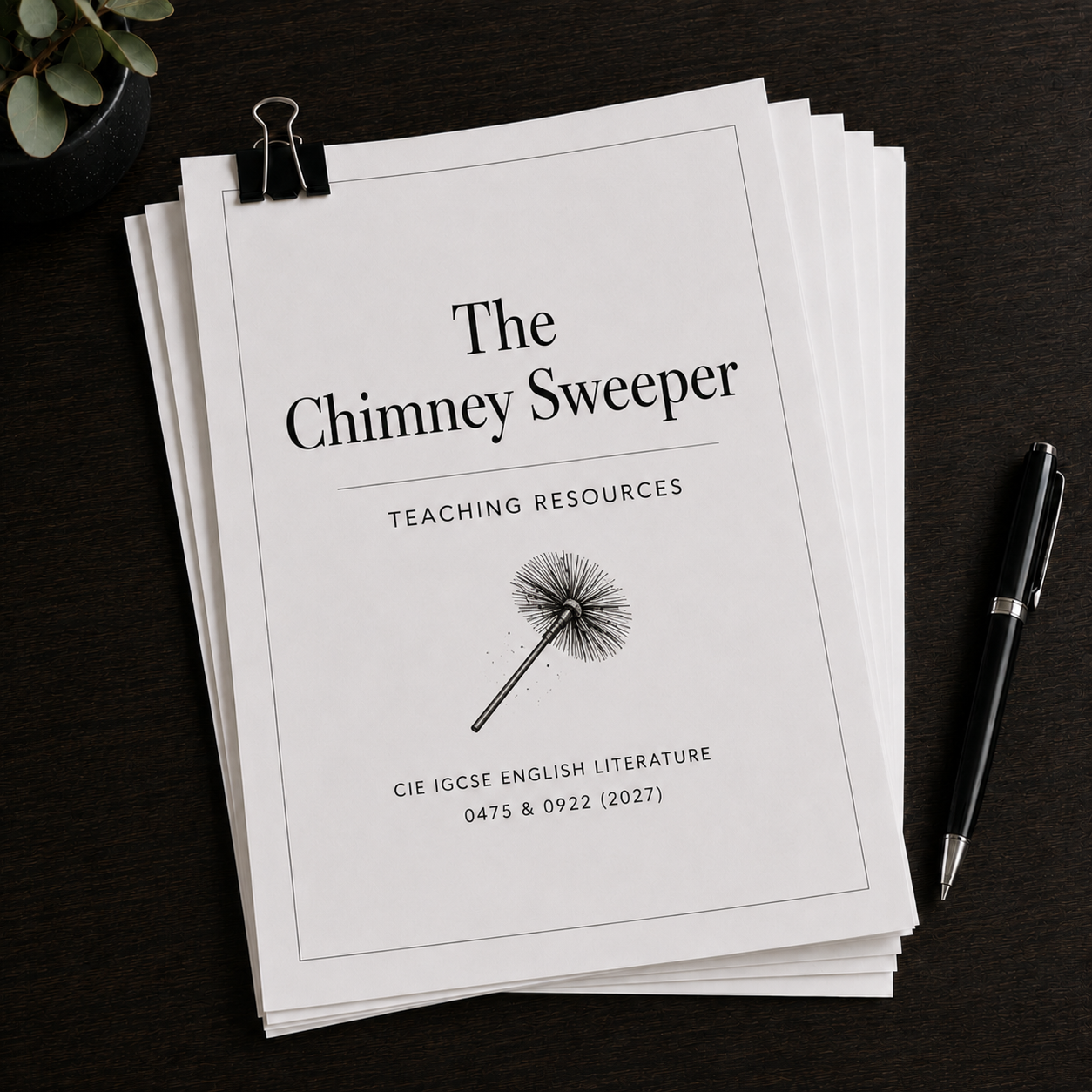 The Chimney Sweeper by William Blake – Teaching Resources (CIE IGCSE English Literature 0475 & 0922, 2027 Poetry)