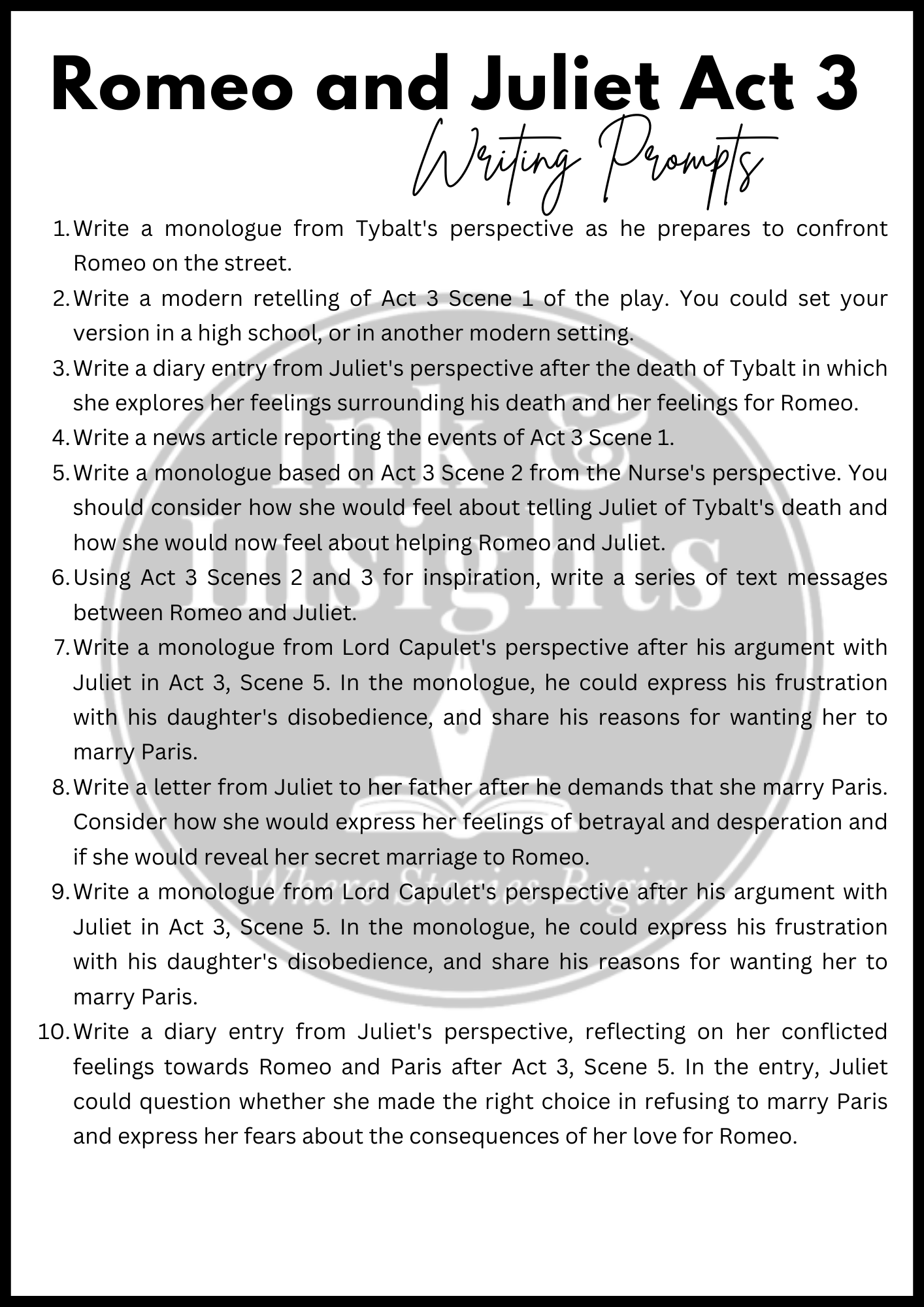 Romeo and Juliet Act 3 Creative Writing Prompts.png