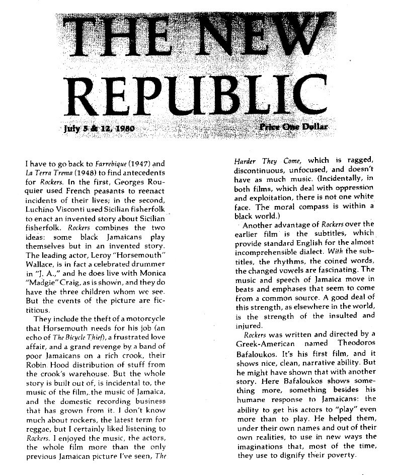 The New Republic July, 1980