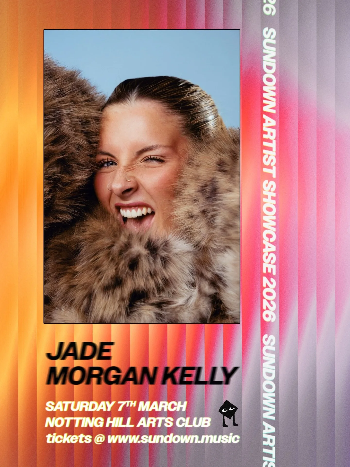 INTRODUCING&hellip; JADE MORGAN KELLY 🤍

Performing at the Sundown Artist Showcase 2026. 

Saturday 7th March @ Notting Hill Arts Club

GET TO KNOW BEFORE THE SHOW!! 

Tickets on Dice / in bio 🎟️