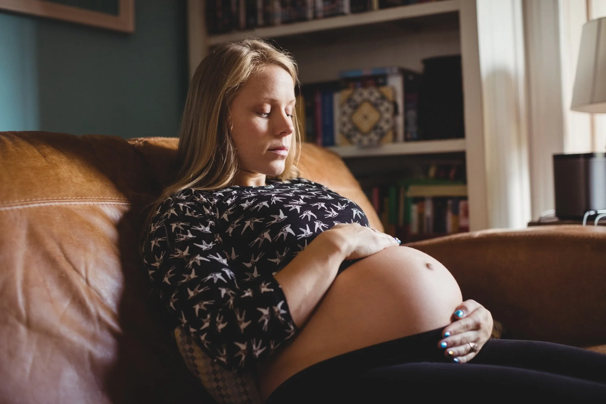 Sad pregnant woman