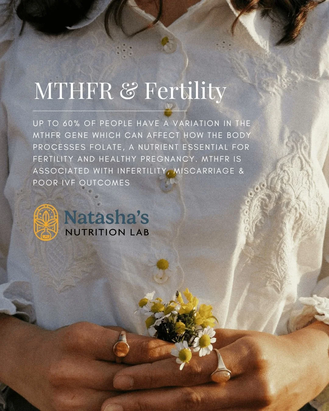 Have you heard of the MTHFR gene?

Up to 60% of people carry a variation in the MTHFR gene. This affects how the body processes folate &mdash; a nutrient essential for fertility and pregnancy.

When unmanaged, it&rsquo;s linked with infertility, misc