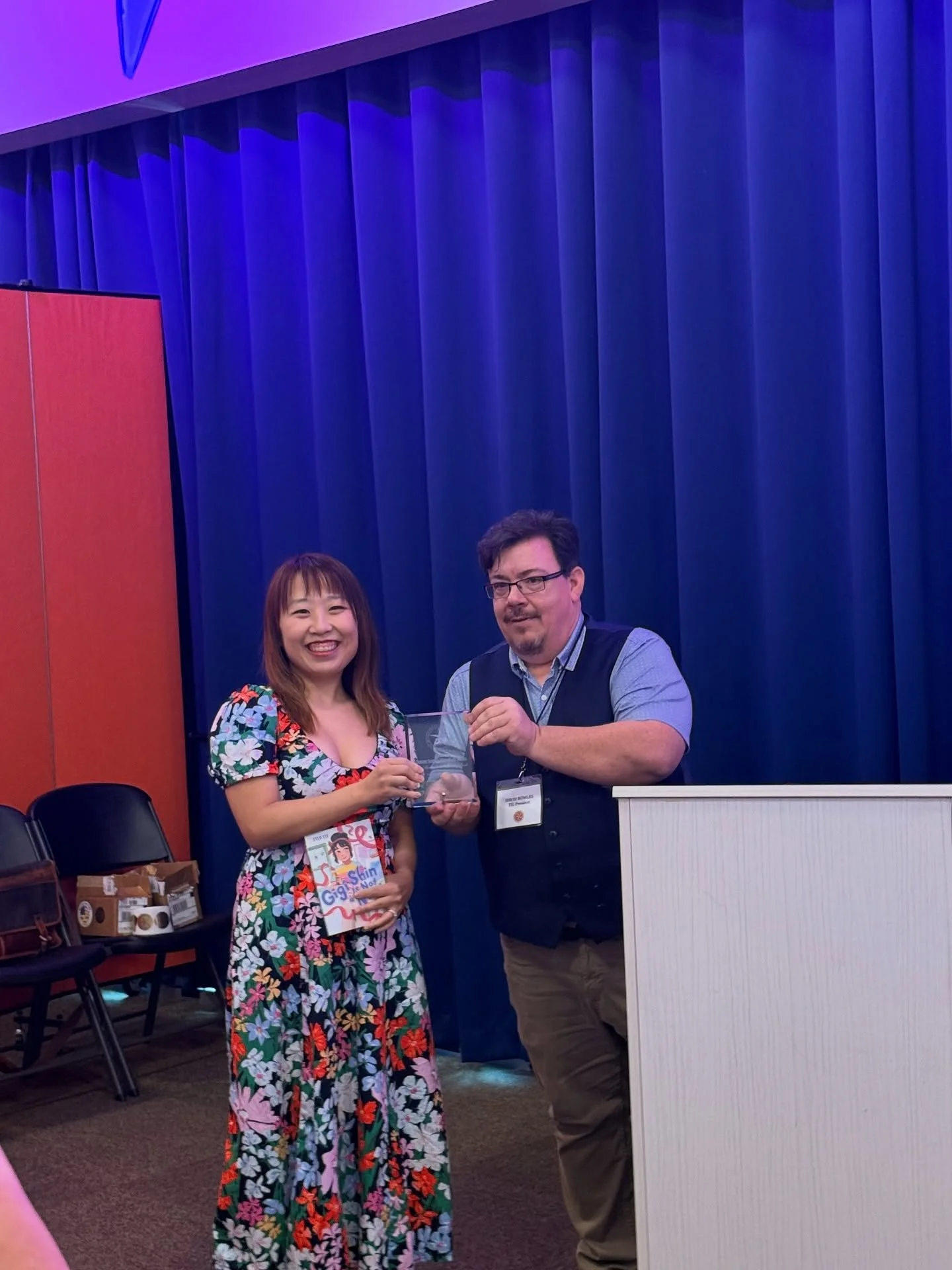 Earlier this year (I meant to post these photos earlier, but I experienced a family loss shortly after and never got the chance), I had the incredible honor of receiving the Deirdre Siobhan Flynn Bass Award for Best Middle Grade Book from the #TexasI