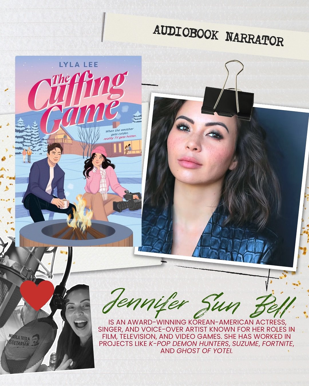 I&rsquo;m so happy to announce that not only will #TheCuffingGame have an audiobook, but it will be read &amp; performed by the amazing @jennifersunbell ! From the very beginning I knew Jennifer&rsquo;s super fun energy would be perfect for the game 