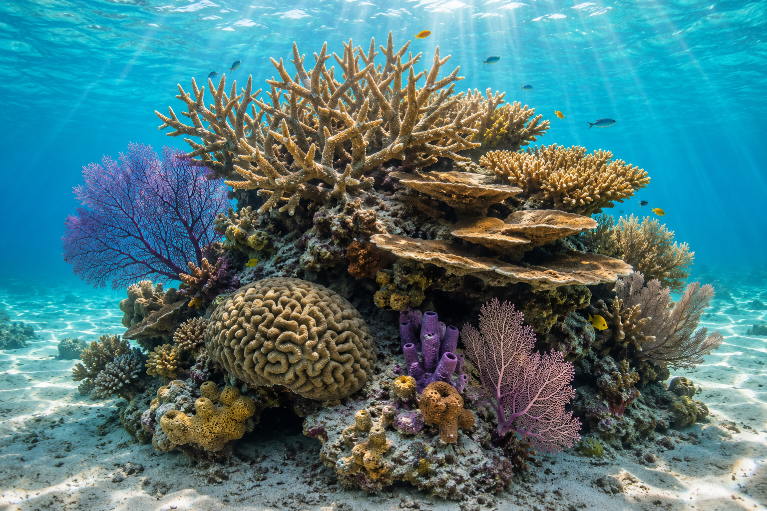 Colorful coral reef in a kid-friendly Zoobitat ocean scene