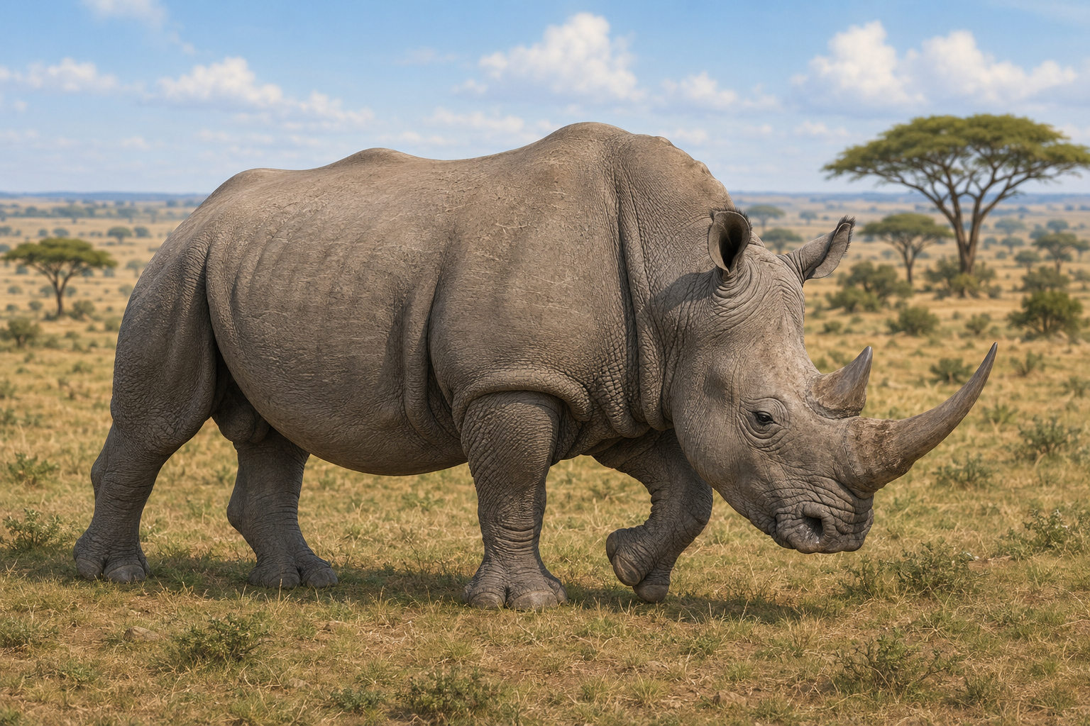 White rhino in a kid-friendly Zoobitat grassland scene