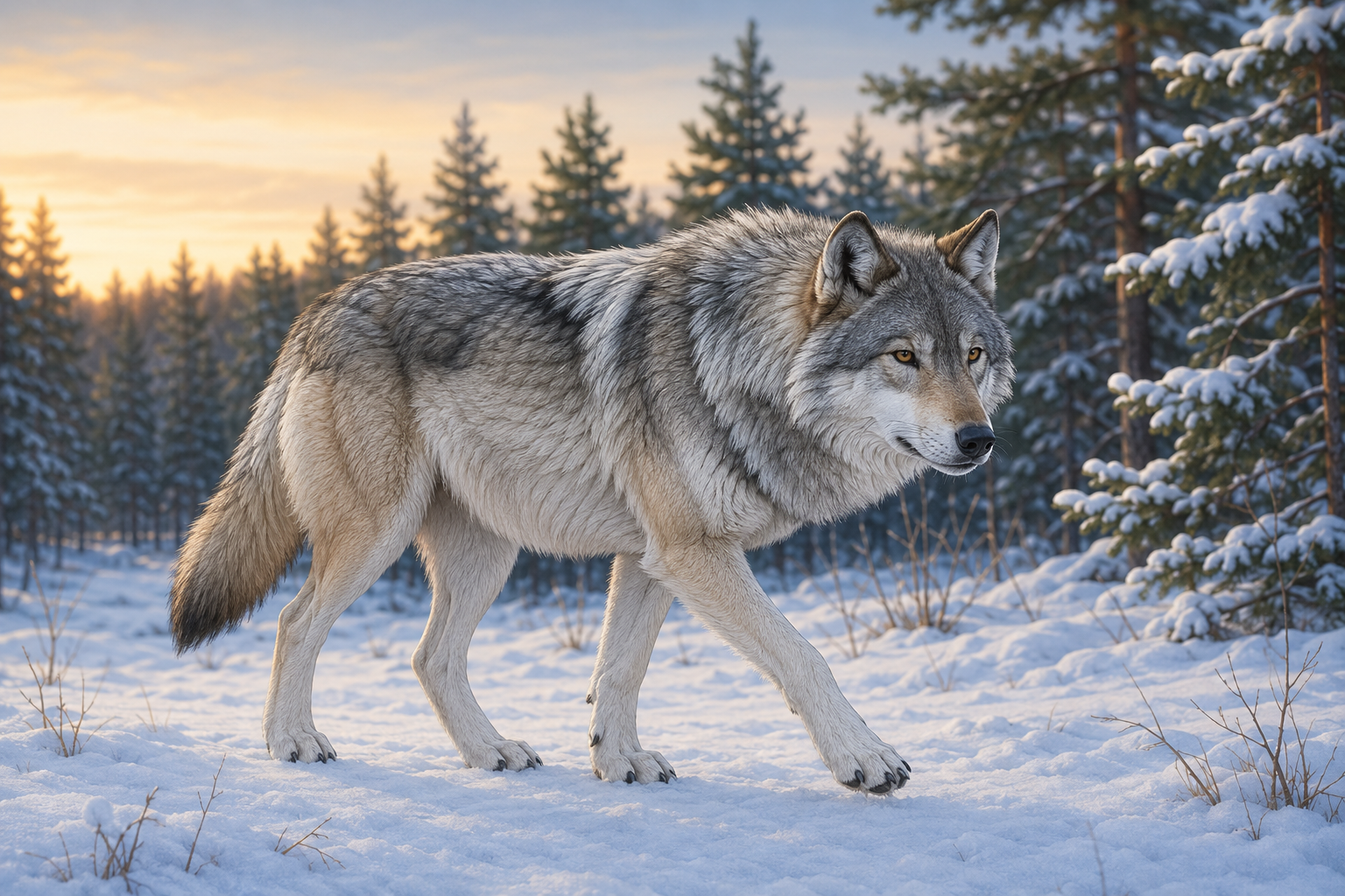 Gray wolf in a kid-friendly Zoobitat wilderness scene