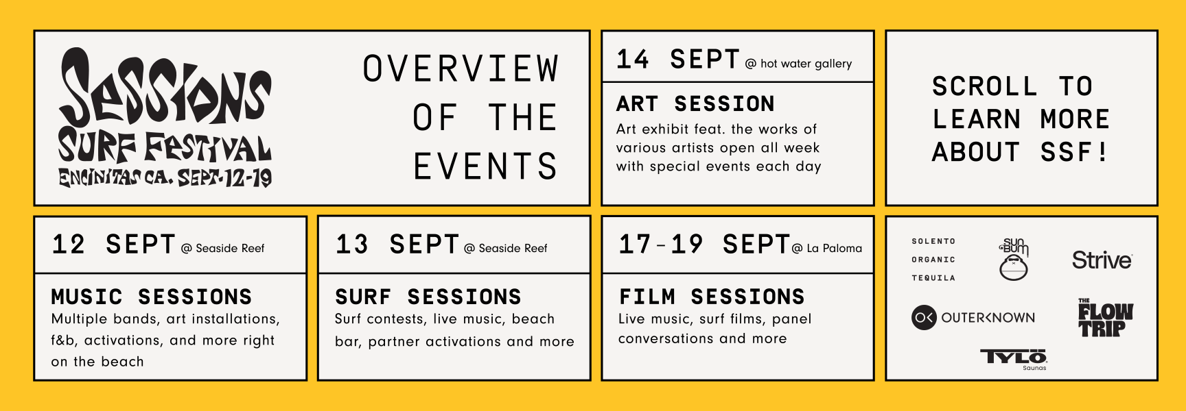 Sessions Surf Festival 2026 overview artwork