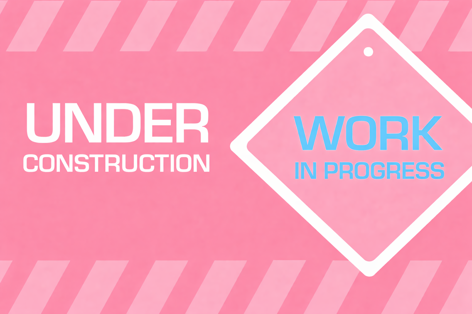 Under Construction sign in Trans Flag Colors