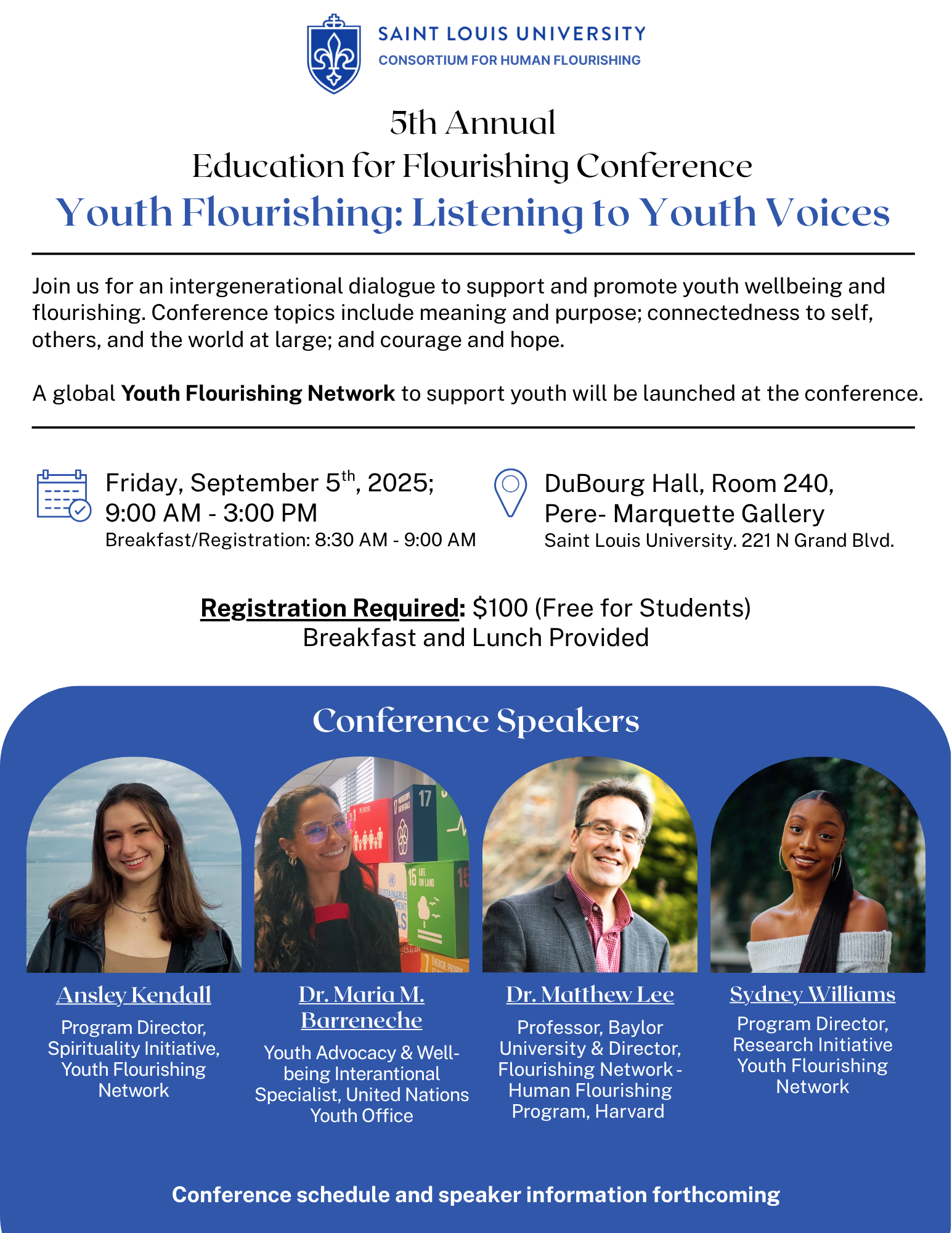 5th Annual Education for Flourishing Conference -- Youth Flourishing: Listening to Youth Voices