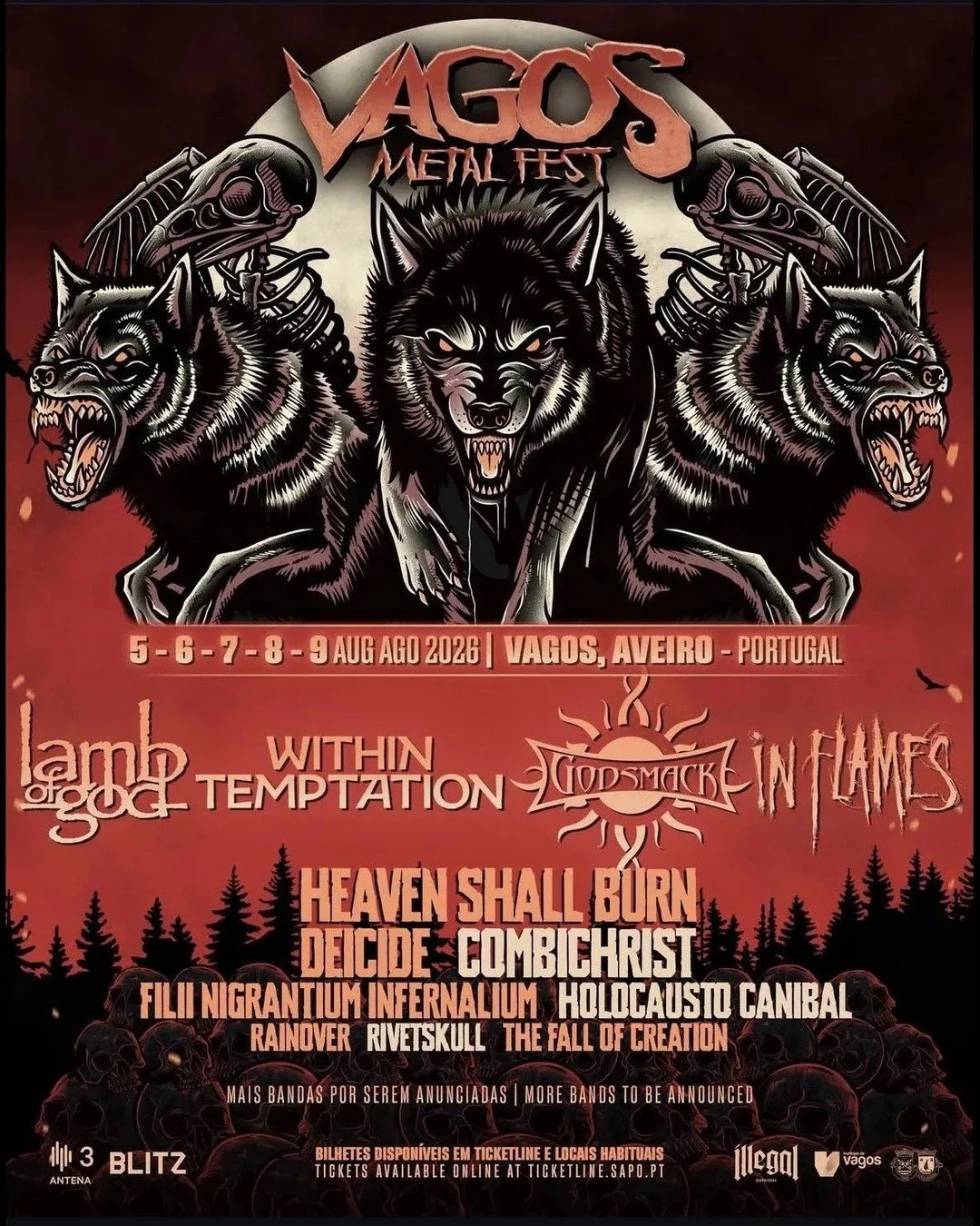 Vagos Metal Fest 2026 Expands to Five Days of Pure Metal in Portugal: Vagos Metal Fest has just announced its most ambitious edition ever. The 
2026 festival will run for five consecutive days of heavy music, from 
August 5&ndash;9, 2026, in Vagos, A