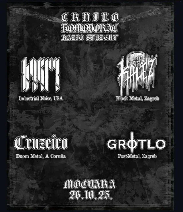 @cruzeiro.doom.band to Perform in Zagreb Alongside Harpy, Grotlo, and Kalež: The Galician stoner doom force Cruzeiro will descend upon Croatia this Sunday, October 26, joining Harpy (USA), Grotlo (Zagreb), and Kalež (Zagreb) for an unholy gathering a
