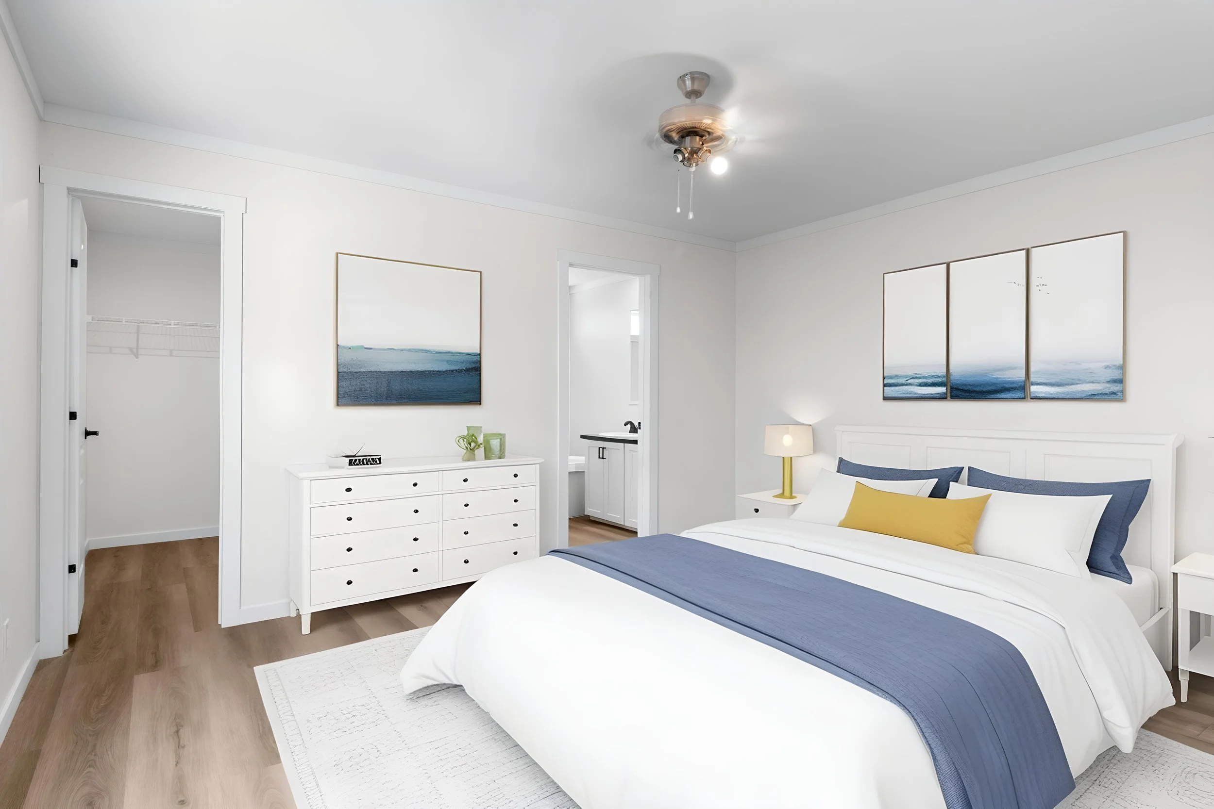 Modern living room in a manufactured home at homestead san antonio