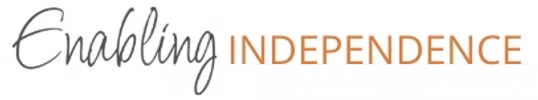 Text reading "Enabling Independence" with "Enabling" in cursive and "INDEPENDENCE" in bold uppercase.