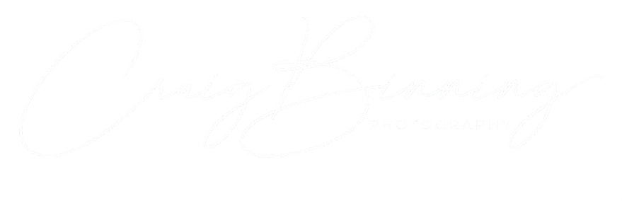 Craig Binning Photography logo in white script on black background.