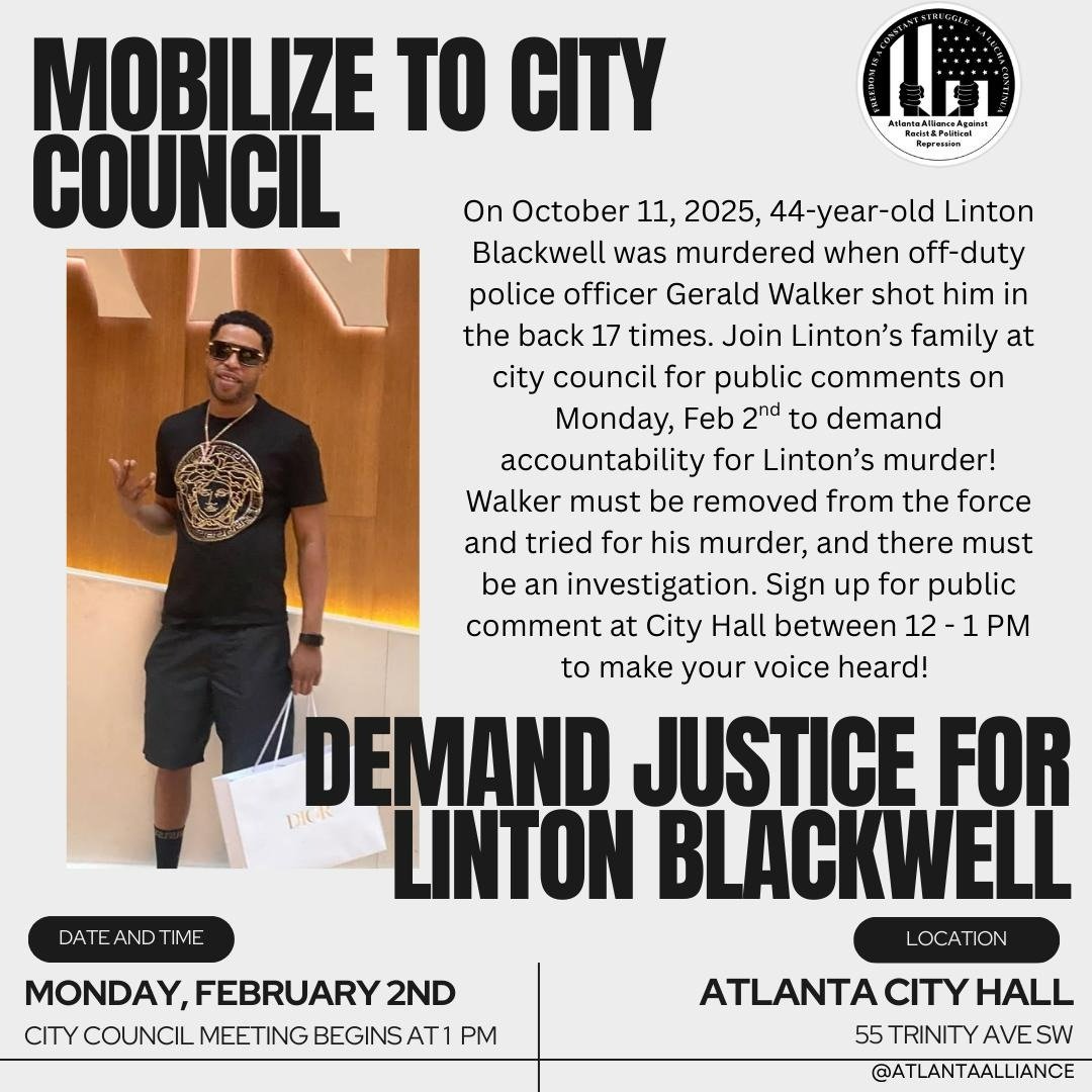 Mobilize to City Council for Linton Blackwell