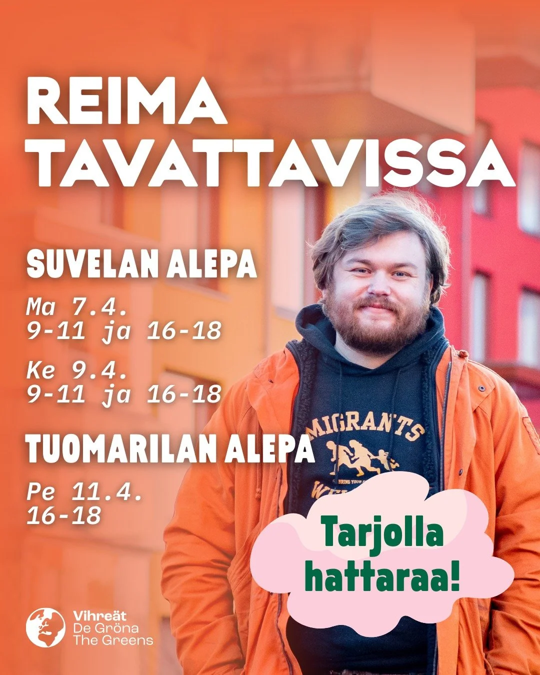 Tervetuloa keskustelemaan Suvelan ja Espoon keskuksen kehitt&auml;misest&auml; hattaran &auml;&auml;rell&auml;! 

Kampanjan loppukiri on k&auml;sill&auml;, muistakaa k&auml;yd&auml; &auml;&auml;nest&auml;m&auml;ss&auml; viimeist&auml;&auml;n tiistain