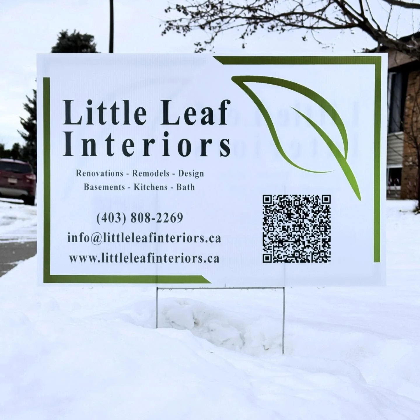 ⚠️ Spotted in the wild!

Another Little Leaf Interiors kitchen renovation in the works, ft. our flashy new lawn signs!

Are you reno-ready? We&rsquo;ve got you covered.

🌐 www.littleleafinteriors.ca
📧 info@littleleafinteriors.ca
☎️ (403) 808-2269

