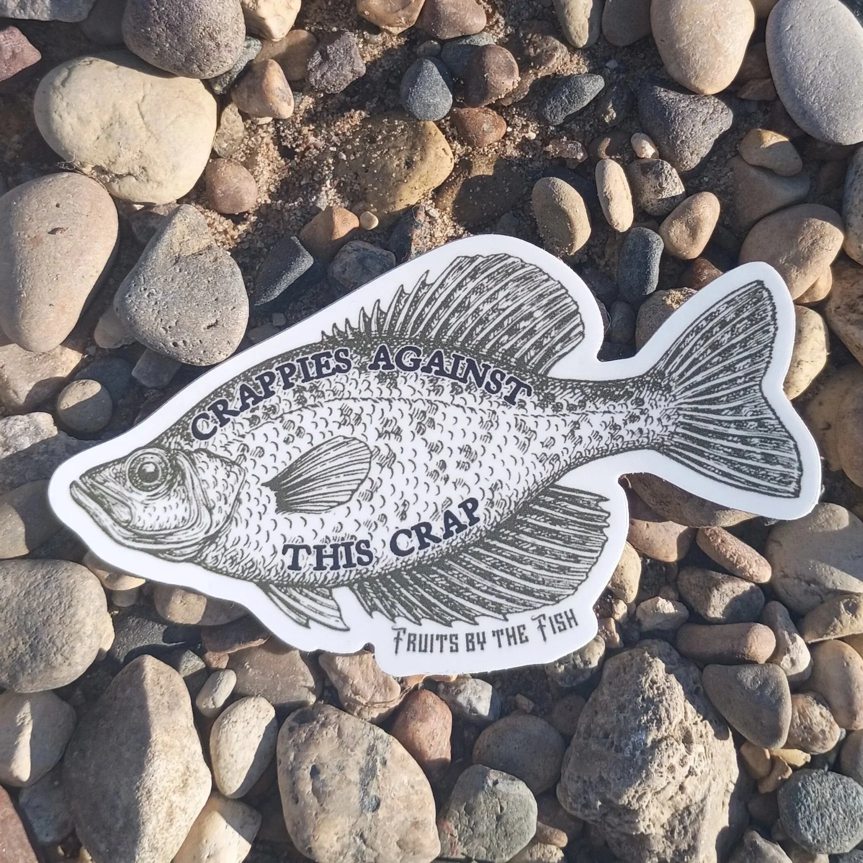 Crappies Against Crap Waterproof Sticker