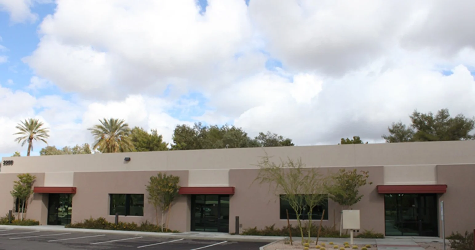 Single-story commercial office building.