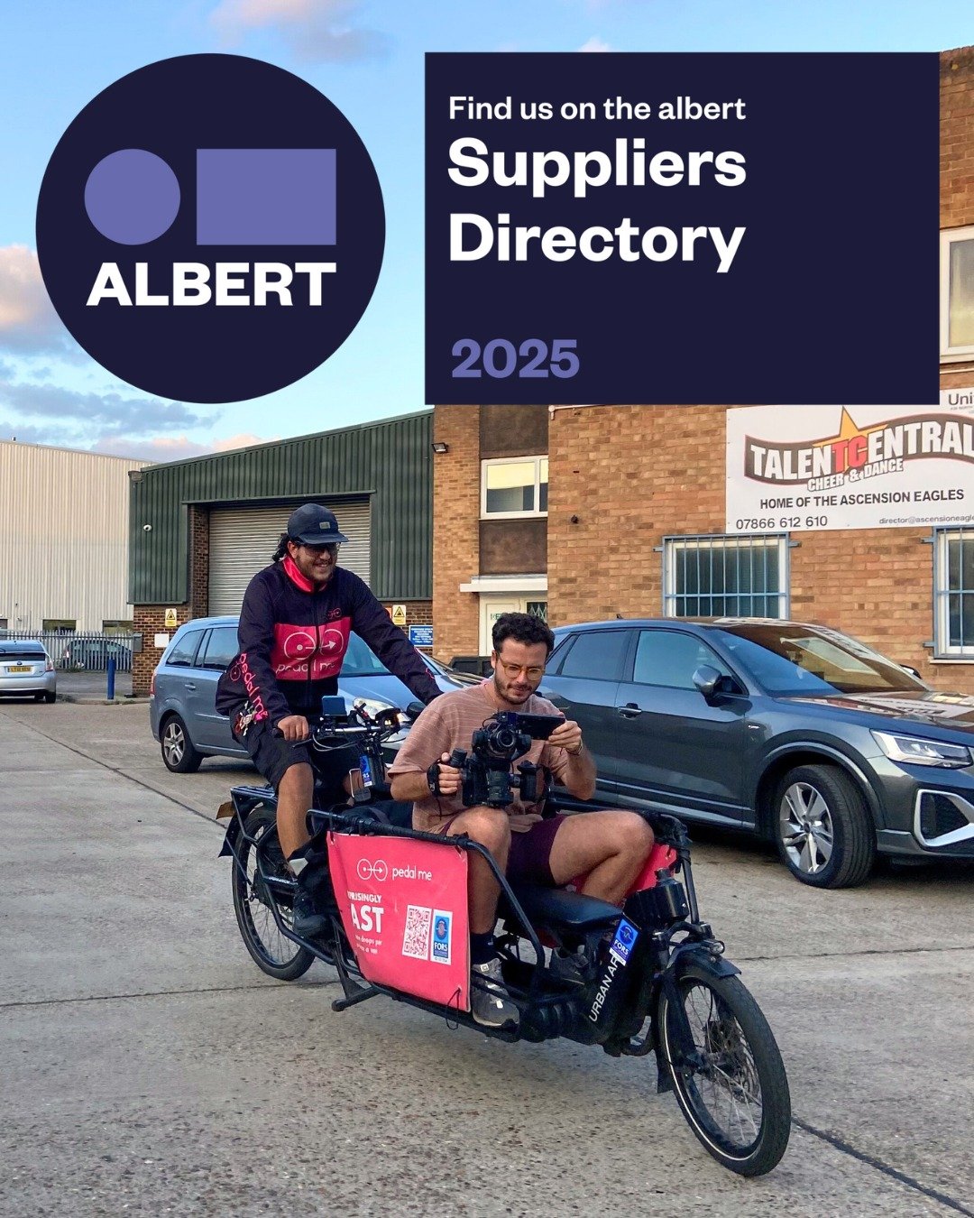 We&rsquo;re proud to announce that we are featured in the new @wearealbert Suppliers Directory! 

We are excited to be part of a community that is driving positive change in the TV and film industry.

Whether you need a unique cargo bike camera dolly