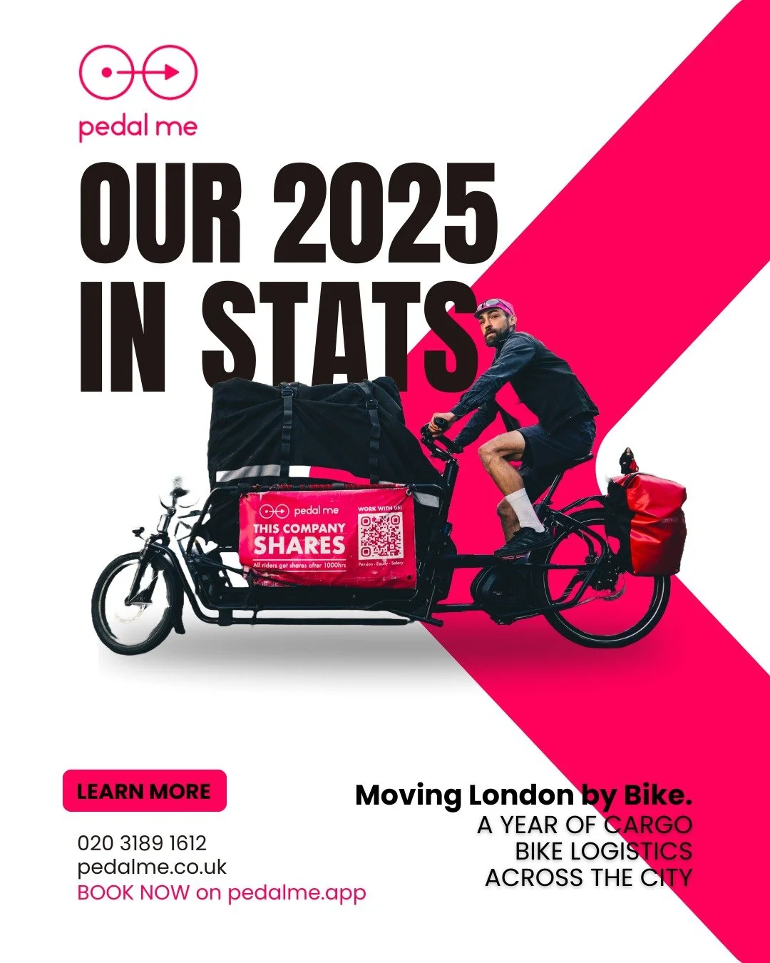 This one&rsquo;s for our riders out there in all weathers &mdash; all year round &mdash; the customers who back better logistics, and the city that keeps us moving.

Our 2025 Wrapped says it all 🚲💗

Want to grow with us next year? Get in touch toda