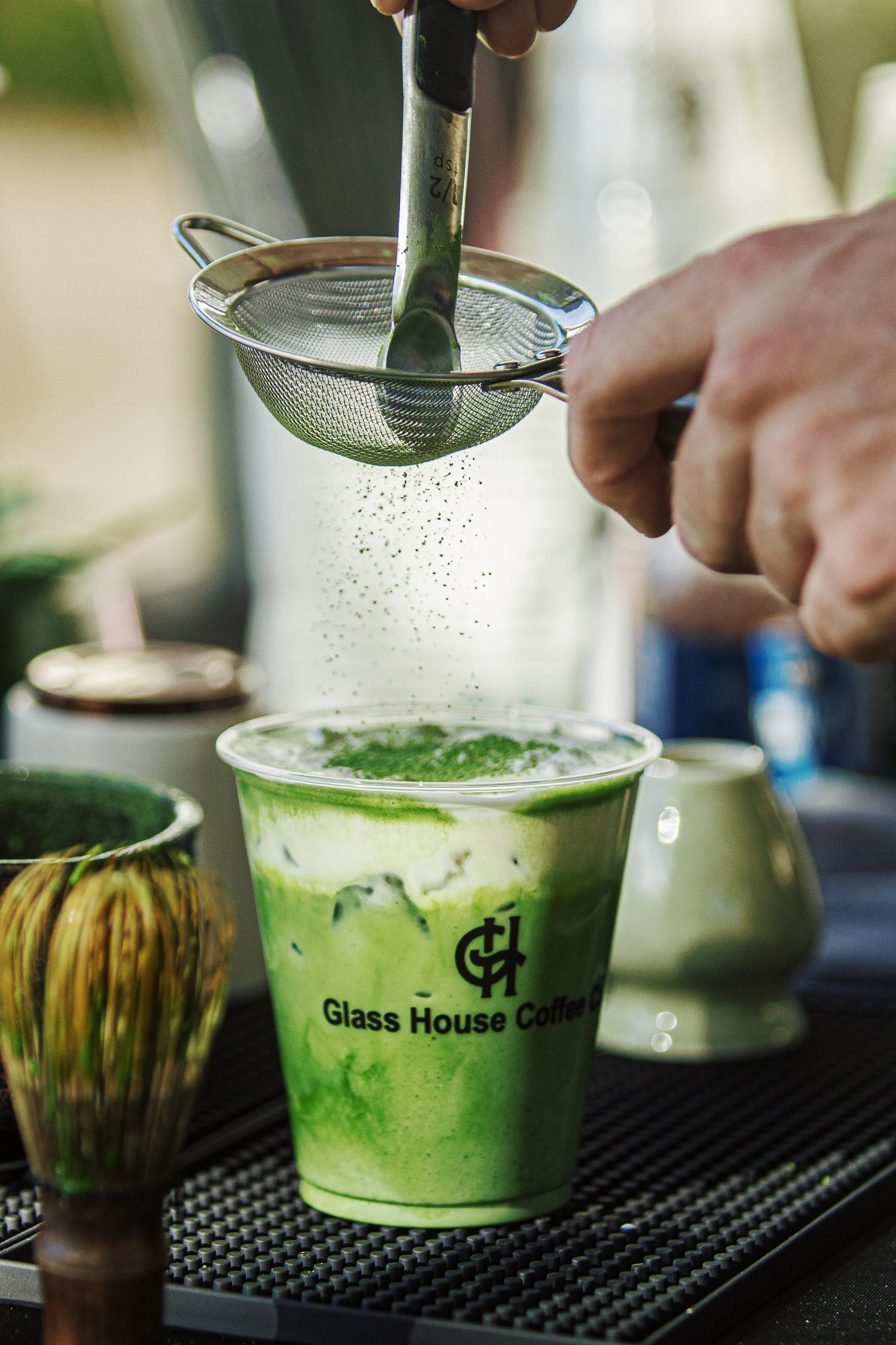 matcha with cold foam